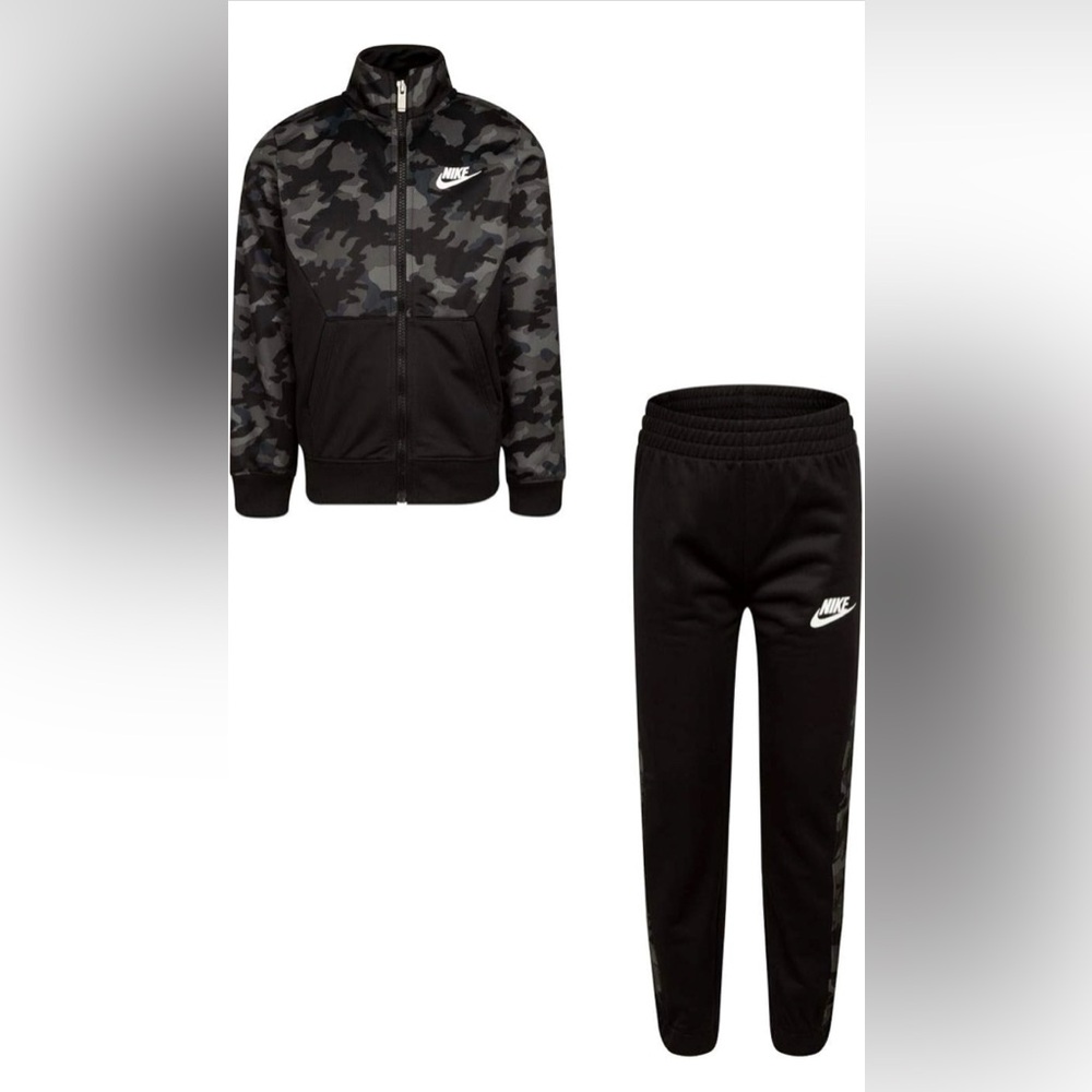 Nike Boys Therma Dri-FIT Black Camo Tracksuit 2T Jacket Jogger Set NWT